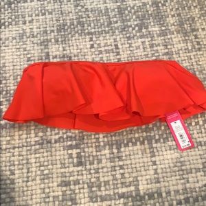 Red Strapless swim